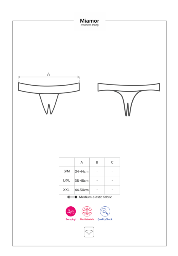 Miamor tanga, fekete, L/XL