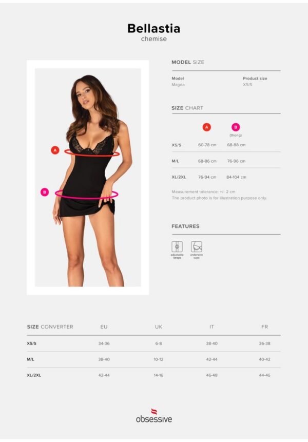 Bellastia chemise & thong XS/S